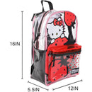 Hello Kitty Clear Backpack with Strawberries printed all over, 16" with attached Hood