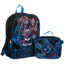 Bioworld Five Nights at Freddys 16" Black and Blue Premium Backpack & Lunch Kit Set