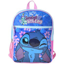 Disney Blue Lilo and Stitch "Sweet Yet Spacey" 16" School Travel Backpack ages 3+