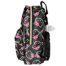Hello Kitty Teen Bows All Over Print Polyester Mini Backpack, Black