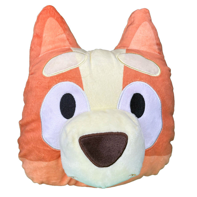 Fast Forward Bluey Bingo Head Plush Shaped Backpack 10 x 13, Orange for Kids