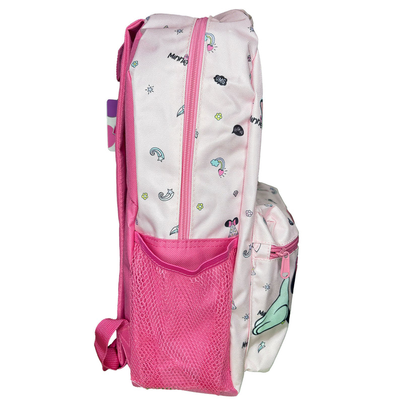 Disney Minnie Mouse and Friends 16" Nylon School Backpack with 2 Mesh Pockets and a Small Front Pocket