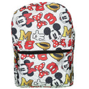 Disney Mickey Minnie Mouse All Over Print 16" Backpack w/ Front Pocket White