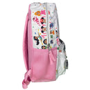 Disney 100 Nylon Pink & White Backpack 16" School Bookbag for Girls ages 3+