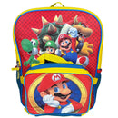 Super Mario Bros 16" School Backpack with Large Pocket & Circular Lunch Bag