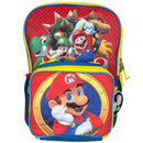 Super Mario Bros 16" School Backpack with Large Pocket & Circular Lunch Bag