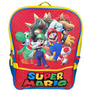 Super Mario Bros 16" School Backpack with Large Pocket & Circular Lunch Bag