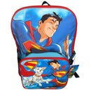 DC Superman 16" School Backpack with Large Pocket & Rectangular Lunch Bag