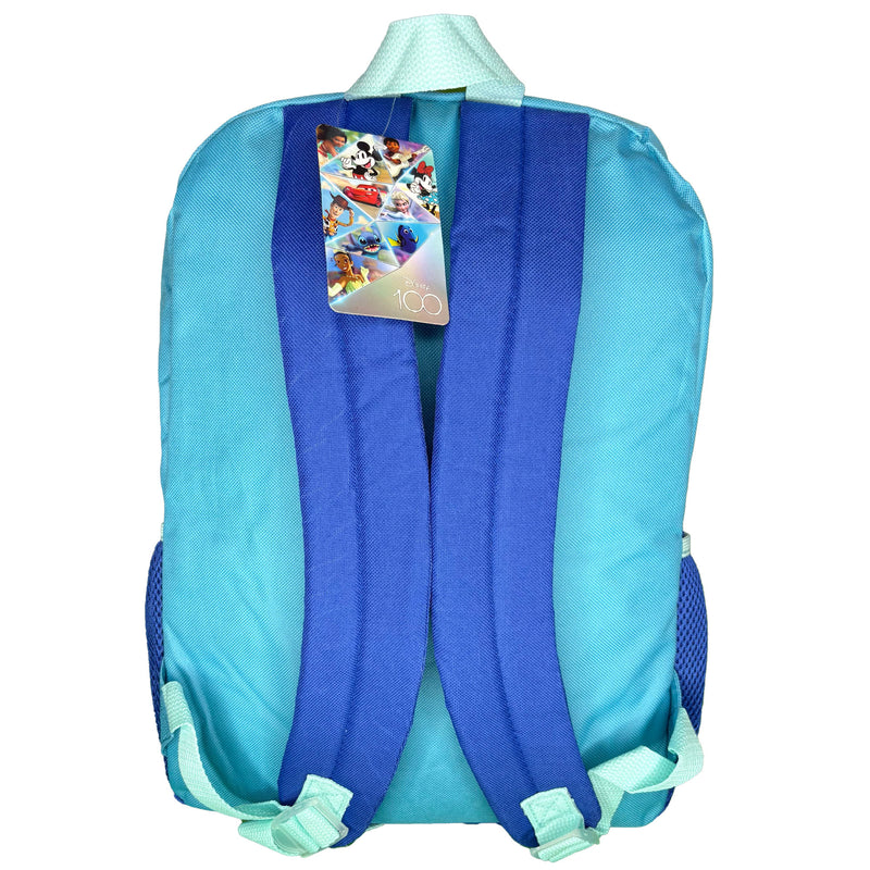 Disney 100 16" Blue School Backpack with Front and Side Pockets