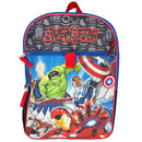 Marvel Avengers Kids School Backpack 16" 5PC Lunch Kit, Keychain, Metal Carabiner, keychain, and utility case
