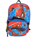 Marvel Spiderman 16" School Backpack with Large Pocket & Rectangular Lunch Bag