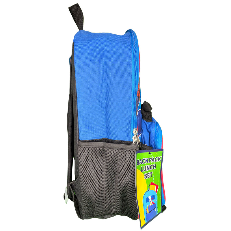 Marvel Spiderman 16" School Backpack with Large Pocket & Rectangular Lunch Bag