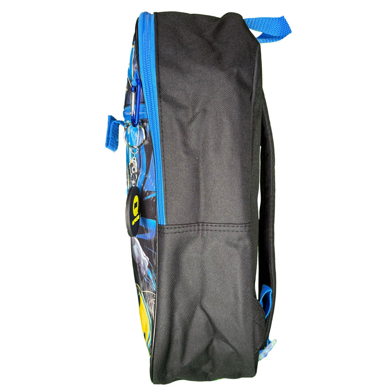 DC Batman Kids School Backpack 16" 5PC Lunch Kit, Keychain, Metal Carabiner, Batman keychain, and utility case