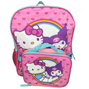 Hello Kitty and Friends by Sanrio 16" Girls School Backpack with Large Front Pocket & Rectangular Lunch Bag