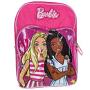 Barbie & Friend 16" Pink Girls Backpack with Front Pocket and side mesh Pockets
