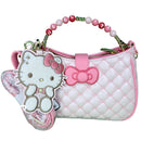 Loungefly Sanrio Hello Kitty Mini Pink and White Holiday hand bag with Stars, Crossbody strap and Hello Kitty keychain - Release Date 10/23
