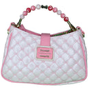 Loungefly Sanrio Hello Kitty Mini Pink and White Holiday hand bag with Stars, Crossbody strap and Hello Kitty keychain - Release Date 10/23