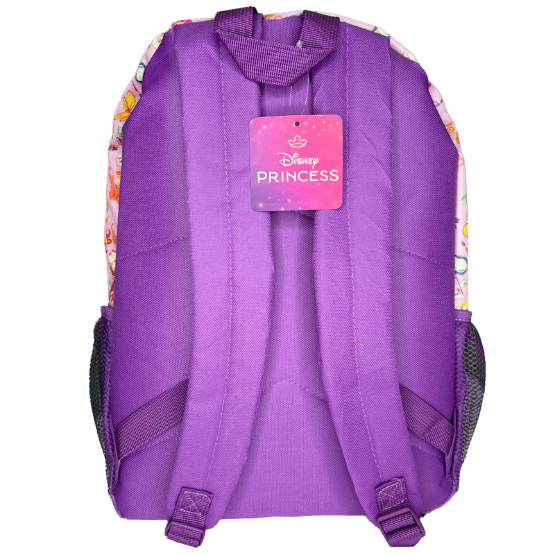 Disney Princess 16" Nylon School Backpack With 2 Mesh Side Pockets and 1 Small Front Pocket