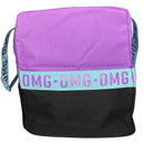 Purple OMG Girls Duffle Bag with a Purple Top and Black Bottom for Travel, Sports, Sleepovers or the Beach