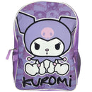 Hello Kitty Kuromi 16" Purple School Backpack and Rectangular Lunch Bag Attached