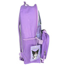 Hello Kitty Kuromi 16" Purple School Backpack and Rectangular Lunch Bag Attached