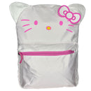 Sanrio White and Pink Hello Kitty Head 16" School Backpack with Front Pocket