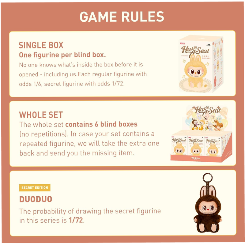 Pop Mart Labubu The Monsters Have a Seat Vinyl Plush Single Blind Box