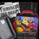 Bioworld Kids Five Nights at Freddy's Rectangular Insulated School Lunch Bag with Handle, Reusable Soft Cooler Lunch Box for Daycare, Travel, Boys 3+