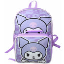 Hello Kitty Kuromi 16" Purple School Backpack and Rectangular Lunch Bag Attached