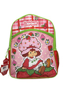 Strawberry Short 16" Plain Front Pink Nylon School Backpack 16" Bookbag for Girls