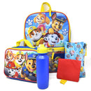 Paw Patrol 16" School Backpack and Lunch Bag 5-Piece Set with a Keychain, Reusable Bottle, and 2 Zipper pouches