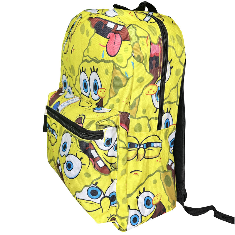 Sponge Bob All Over Print Nylon School Backpack 16" Bookbag for Girls & Boys