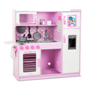 Melissa & Doug Wooden Chef's Pretend Play Toy Kitchen With Ice Cube Dispenser - Cupcake Pink/White