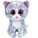 TY Whimsy - The Blue Sequin Cat - Medium - 10"