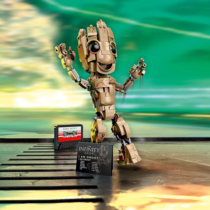 LEGO Marvel I am Groot Buildable Toy, 76217 Guardians of the Galaxy 2 Set, Collectable Baby Groot Model Figure, Gift Idea