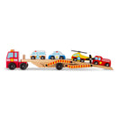 Melissa & Doug Wooden Emergency Vehicle Carrier Truck With 1 Truck and 4 Rescue Vehicles