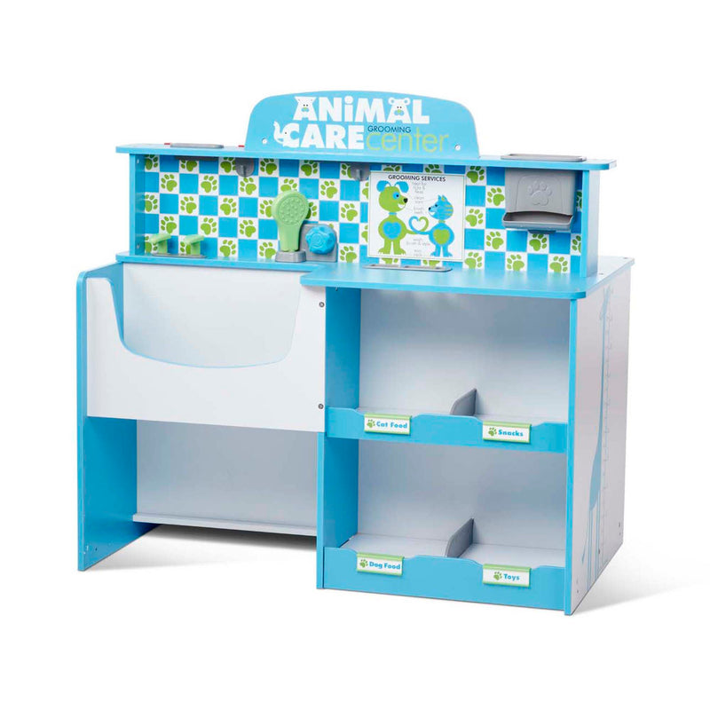 Melissa & Doug Animal Care Veterinarian and Groomer Wooden Activity Center for Plush Stuffed Pets (Not Included)