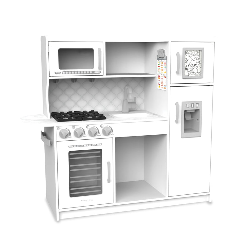 Melissa & Doug Wooden Chef's Pretend Play Toy Kitchen With Ice Cube Dispenser - Cloud