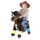 PonyCycle K35 Riding Horse No Battery Chocolate Brown Giddy up Pony Plush Toy Walking Animal Age 3-5 Years Small Size