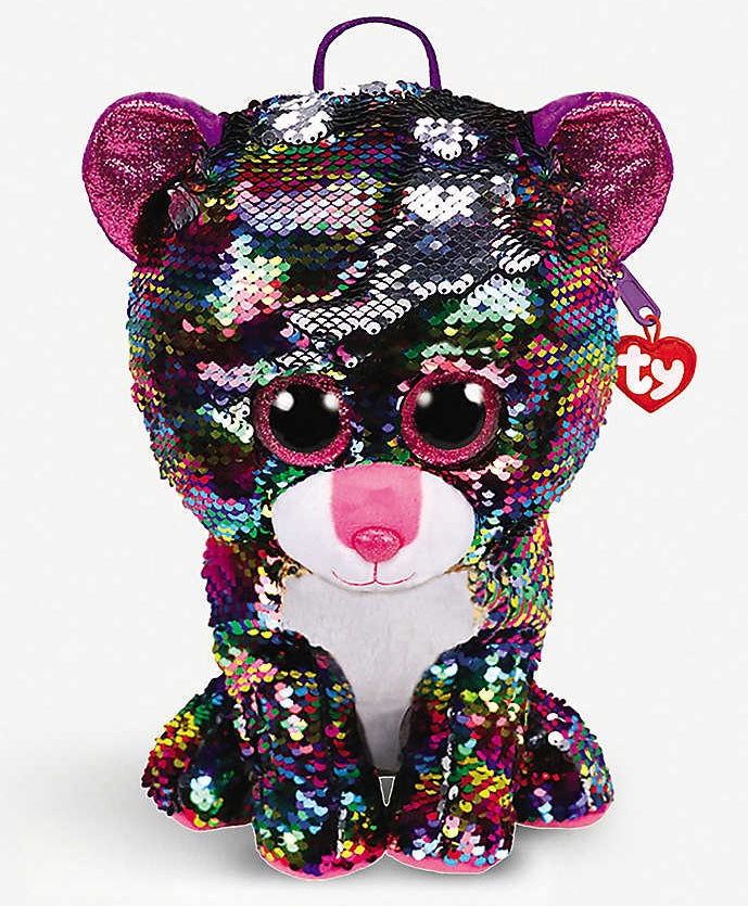 TY Fashion Flippy Sequin Backpack - DOTTY the Leopard (10 inch)