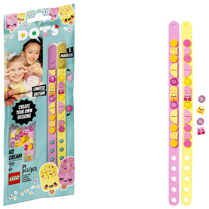 LEGO DOTS Ice Cream Besties Bracelets 41910 Creative DIY Craft Bracelet Toy for Kids (34 Pieces)