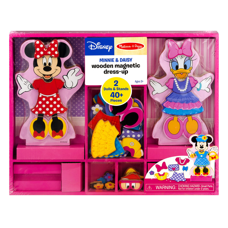 Disney Minnie Mouse Daisy Duck Magnetic Dress-up Wooden Doll Play