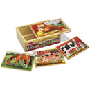 Melissa & Doug Farm 4-in-1 Wooden Jigsaw Puzzles in a Storage Box (48 pcs total)