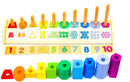 Melissa & Doug Counting Shape Stacker, Wooden Educational Toy with 55 Shapes and 10 Number Tiles