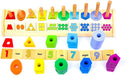 Melissa & Doug Counting Shape Stacker, Wooden Educational Toy with 55 Shapes and 10 Number Tiles