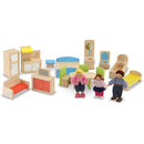 Melissa & Doug Hi-Rise Wooden Dollhouse and Furniture Set (1:12 Scale Dollhouse, Open-Sided, Multi-Color, 18 Pieces, 30″ H × 23.75″ W × 13″ L)