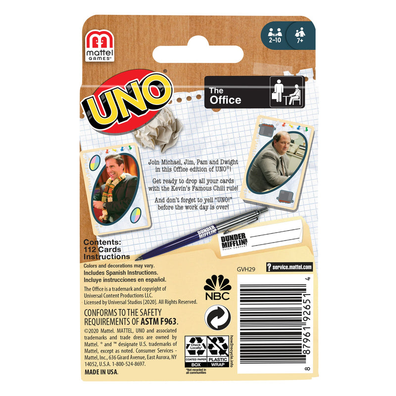 Uno The Office Card Game For Kids Ages 7 Years Old & Up