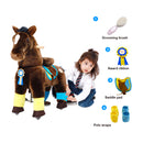 PonyCycle K35 Riding Horse No Battery Chocolate Brown Giddy up Pony Plush Toy Walking Animal Age 3-5 Years Small Size