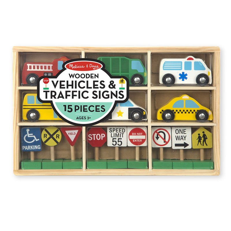 Melissa & Doug® Wooden Vehicles & Traffic Signs