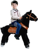 PonyCycle Ride On Mechanical Horse Black with Black Mane N4183 Medium for Age 4-9